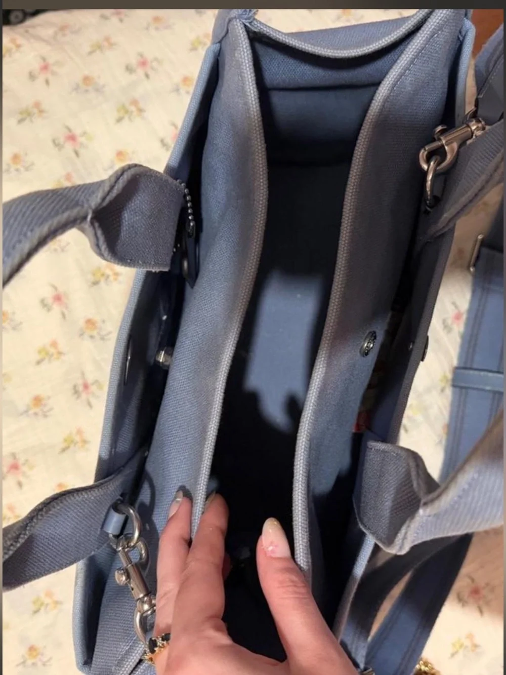 Coach Blue Canvas 'Coach New York' Logo Tote Bag